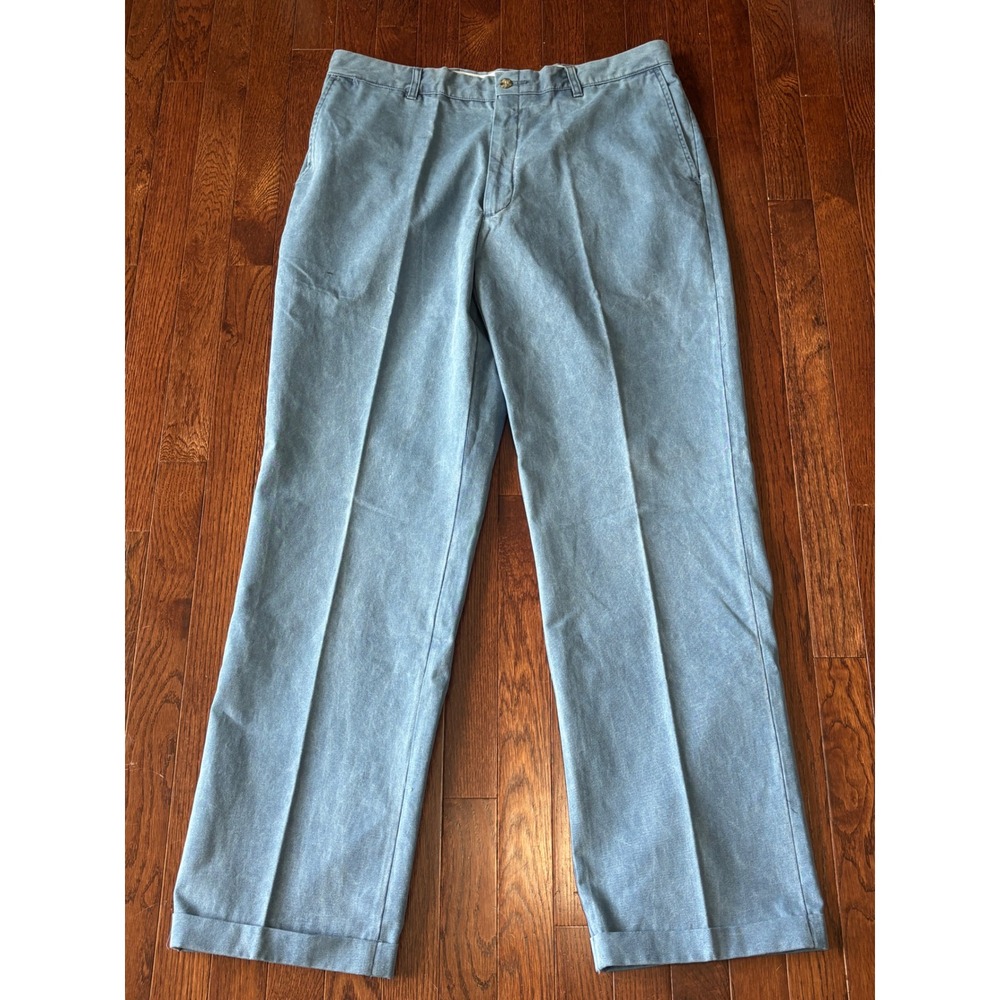 Murrays Toggery Shop Nantucket Red Collection Blue Cotton Cuffed Pants 36x32 NWT